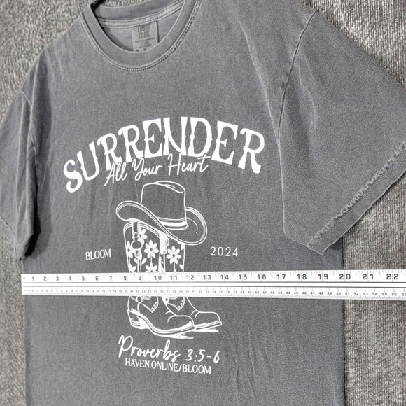 Proverbs 3:5‐6 T-Shirt Womens M Gray Surrender All Your Heart Comfort Colors - Picture 5 of 10